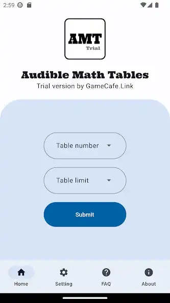 Play Audible Math Tables Trial as an online game Audible Math Tables Trial with UptoPlay