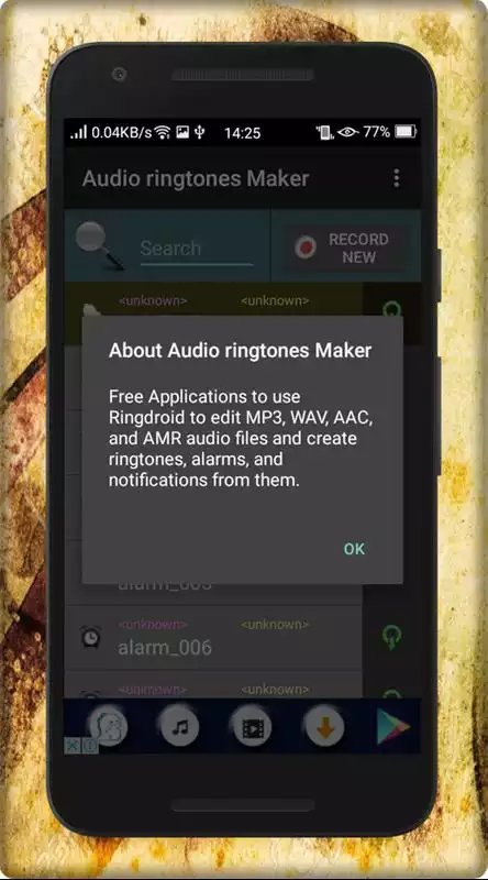 Play Audio ringtones Maker