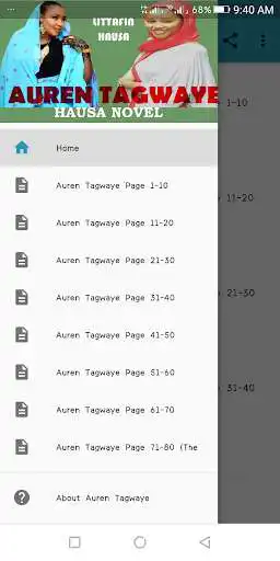Play APK Auren Tagwaye - Hausa Novel  and enjoy Auren Tagwaye - Hausa Novel with UptoPlay com.andromo.dev701988.app758871