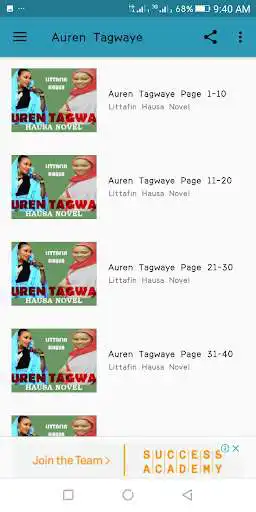 Play APK Auren Tagwaye - Hausa Novel  and enjoy Auren Tagwaye - Hausa Novel with UptoPlay com.andromo.dev701988.app758871