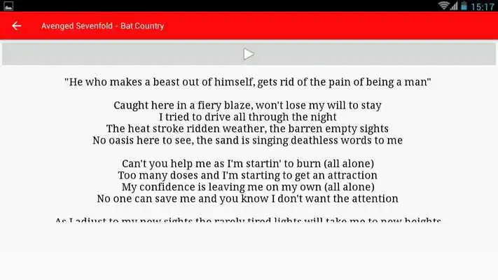 Play Avenged Sevenfold Mp3 Lyrics