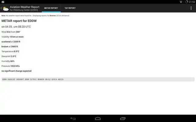 Play Aviation weather (METAR / TAF) Play Aviation weather (METAR / TAF)