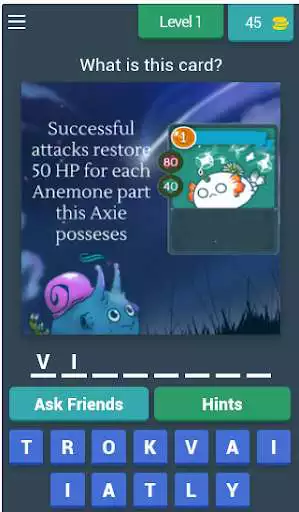 Play Axie Infinity Card Quiz  and enjoy Axie Infinity Card Quiz with UptoPlay