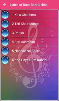 Play Baar Baar Dekho Songs Lyrics