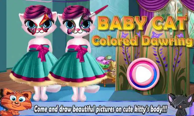 Play Baby Cat Colored Drawing