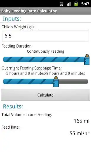 Play APK Baby Feeding Pump Calculator  and enjoy Baby Feeding Pump Calculator with UptoPlay com.atomrockets.babyFeedingPumpCalculator