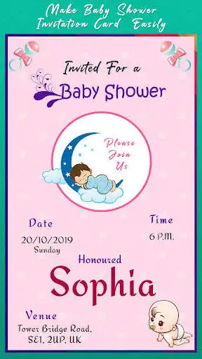 Play Baby Shower Invitation Card Maker & Editor as an online game Baby Shower Invitation Card Maker & Editor with UptoPlay