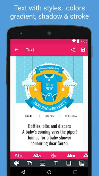 Play Baby Shower Invitation as an online game Baby Shower Invitation with UptoPlay