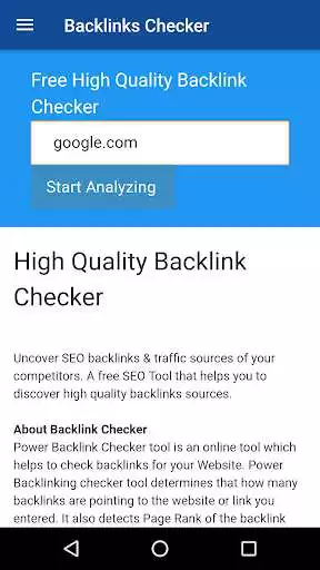 Play APK BackLinks Checker  and enjoy BackLinks Checker with UptoPlay com.seo.backlinkschecker