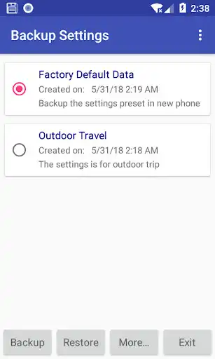 Play Backup Settings  and enjoy Backup Settings with UptoPlay
