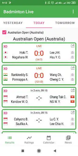 Play Badminton Live. Results 4 fans  and enjoy Badminton Live. Results 4 fans with UptoPlay
