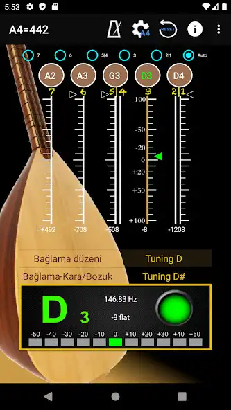 Play Baglama Tuner - Bağlama / Saz  and enjoy Baglama Tuner - Bağlama / Saz with UptoPlay