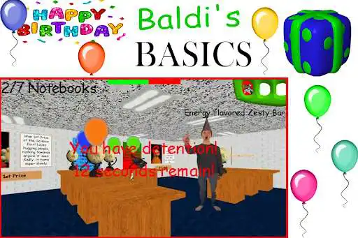 Play Baldi Birthday Basic Bash Party as an online game Baldi Birthday Basic Bash Party with UptoPlay