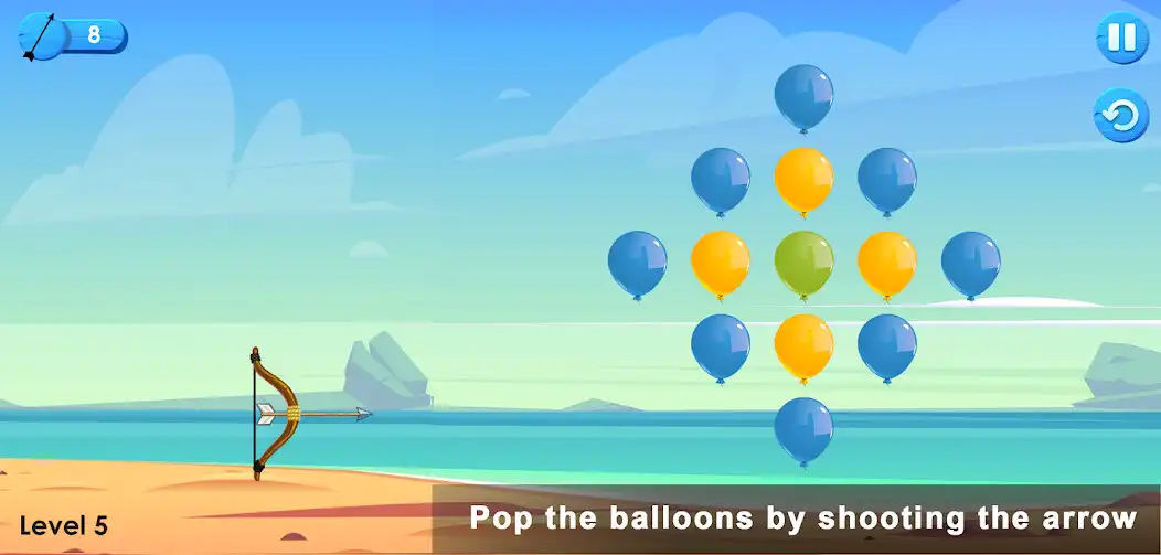 Play Balloon Bow and Arrow 2 - BBA as an online game Balloon Bow and Arrow 2 - BBA with UptoPlay