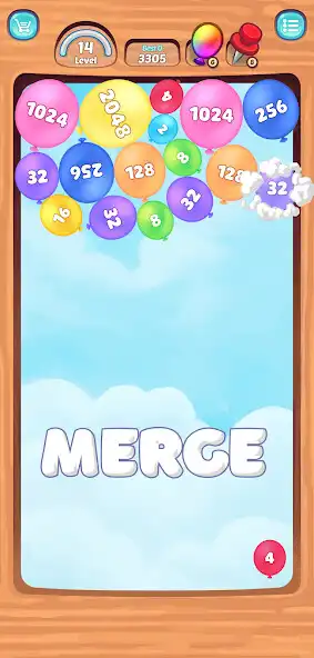Play Balloon Merge 2048 as an online game Balloon Merge 2048 with UptoPlay
