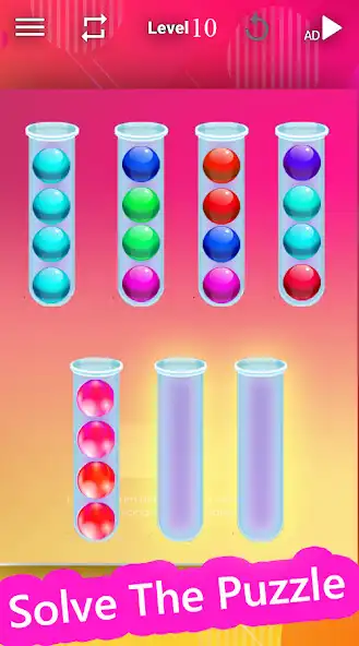 เล่น Ball Sort - เกมปริศนาสีเป็นเกมออนไลน์ Ball Sort - เกมปริศนาสีกับ UptoPlay