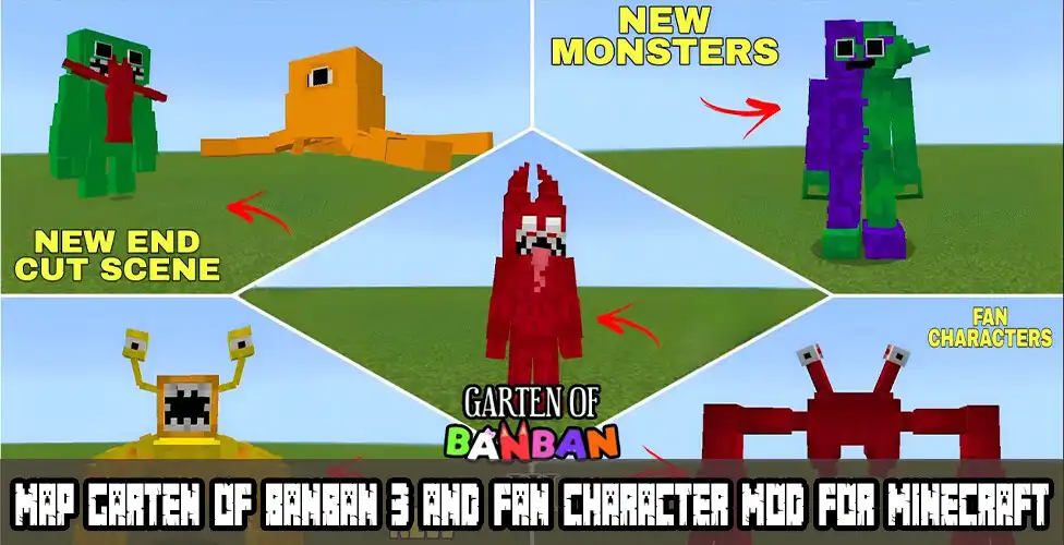 Play BANBAN 3  FAN CHARACTERS Mcpe as an online game BANBAN 3  FAN CHARACTERS Mcpe with UptoPlay