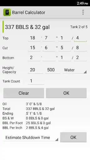 Play APK Barrel Calculator  and enjoy Barrel Calculator with UptoPlay com.production.barrel_calc
