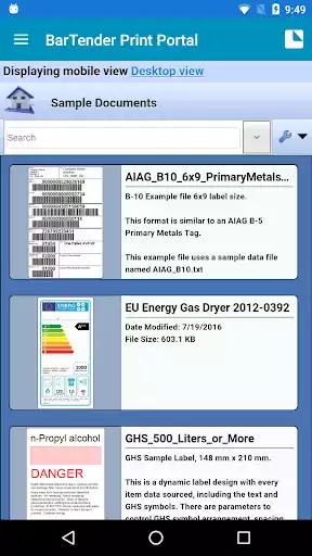 Play BarTender Print Portal App