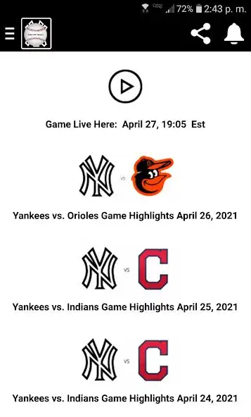 Play Baseball Yankees Game Highligh as an online game Baseball Yankees Game Highligh with UptoPlay