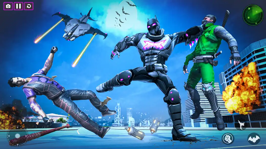 Play Bat Hero Man Game : Robot Game as an online game Bat Hero Man Game : Robot Game with UptoPlay