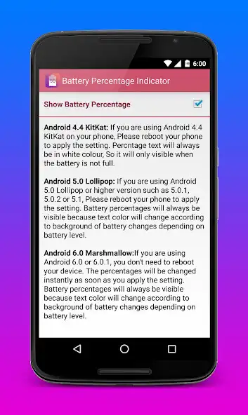 Play Battery Percentage Indicator