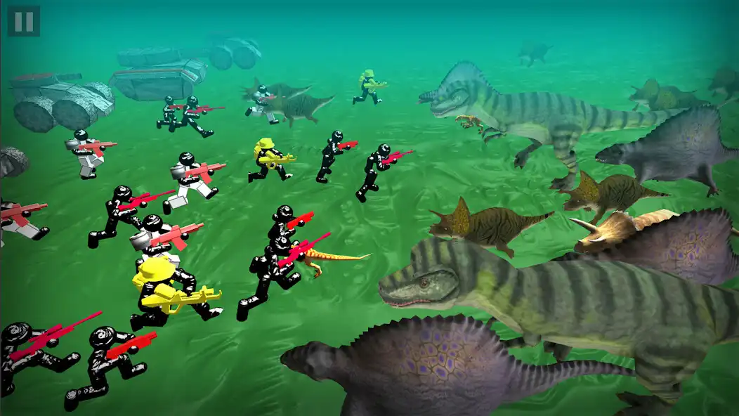 Play Battle Simulator: Stickman v.s. Dinosaur as an online game Battle Simulator: Stickman v.s. Dinosaur with UptoPlay