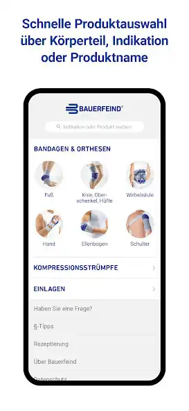 Play Bauerfeind Hilfsmittel-App as an online game Bauerfeind Hilfsmittel-App with UptoPlay