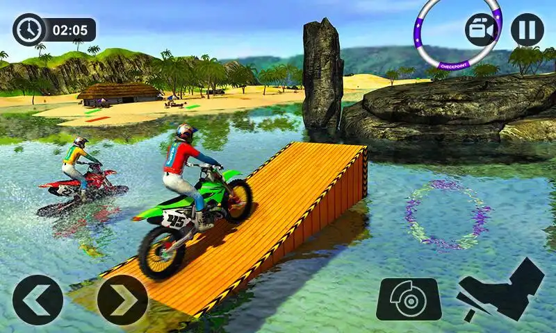 Play Beach Water Surfer Bike Racing