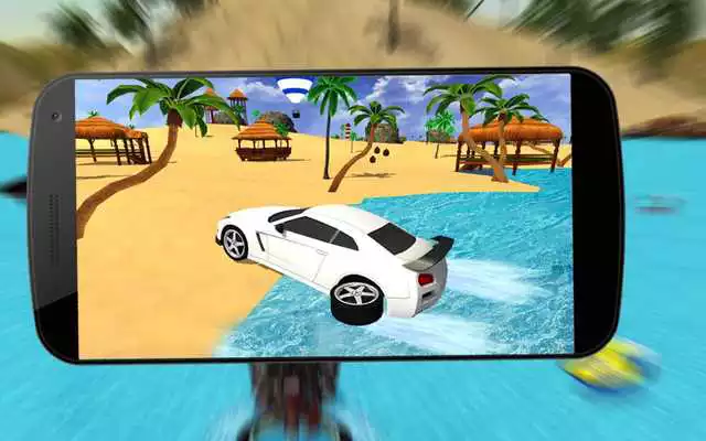 Play Beach Water Surfer Racing Car Stunts Simulator 3D