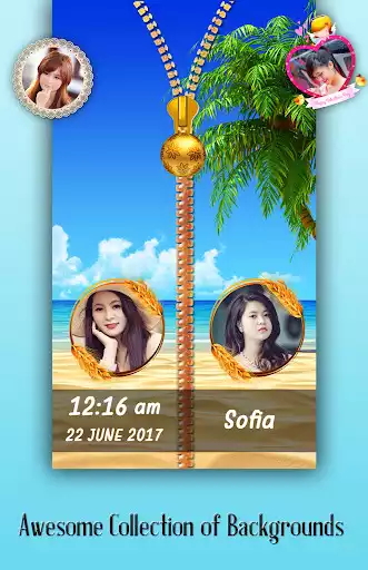 Play Beach Zipper Lock Screen