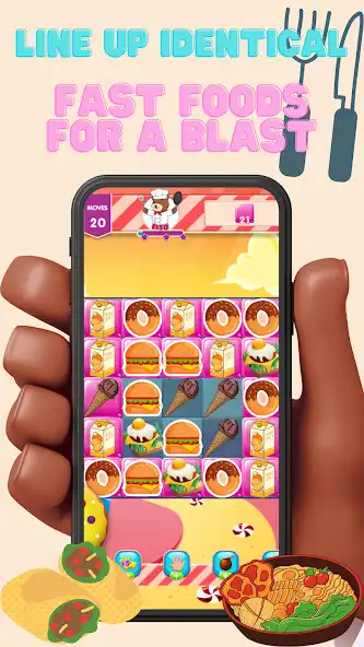 Play Bear Food Match:3D Fast Foodle as an online game Bear Food Match:3D Fast Foodle with UptoPlay
