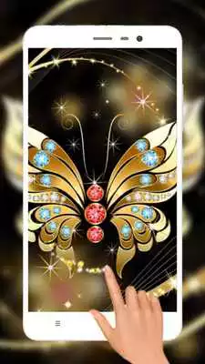 Play Beautiful Golden Butterfly Live Wallpaper