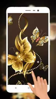 Play Beautiful Golden Butterfly Live Wallpaper