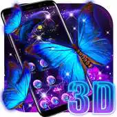 Free play online Beautiful Neon Butterfly Live Wallpaper Theme APK
