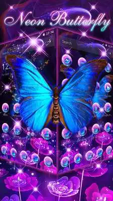 Play Beautiful Neon Butterfly Live Wallpaper Theme
