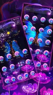 Play Beautiful Neon Butterfly Live Wallpaper Theme
