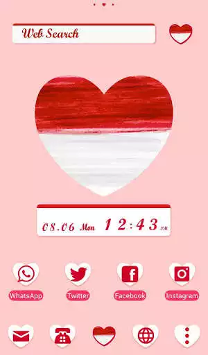 Play Beautiful Wallpaper Indonesia Flag Heart Theme