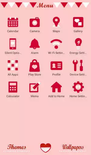 Play Beautiful Wallpaper Indonesia Flag Heart Theme