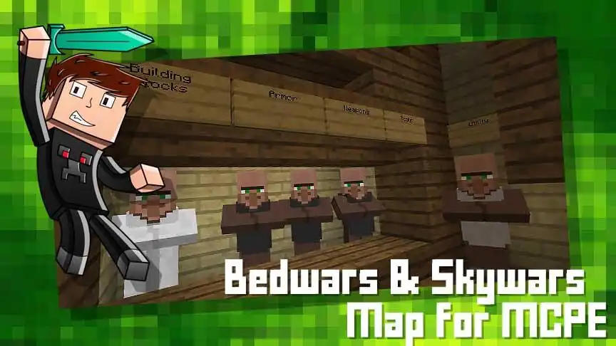 Play Bedwars  Skywars Map for MCPE as an online game Bedwars  Skywars Map for MCPE with UptoPlay