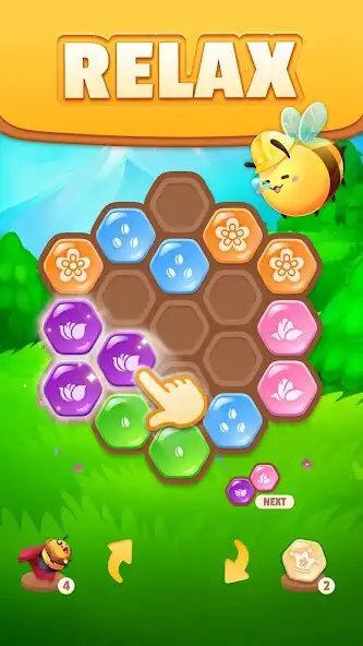 Play Bee Merge - Honey Hex Puzzle as an online game Bee Merge - Honey Hex Puzzle with UptoPlay