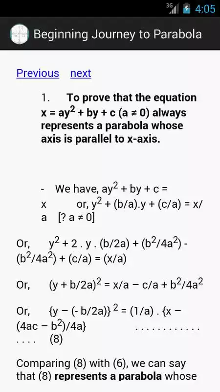 Play Beginning Journey to parabola