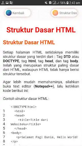Play Belajar Ngoding ~ Learning HTML as an online game Belajar Ngoding ~ Learning HTML with UptoPlay