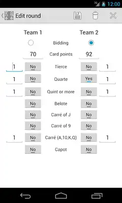 Play Belote Scoreboard