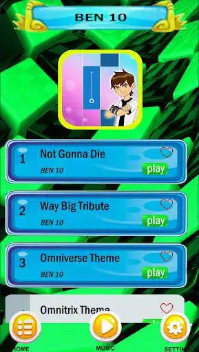Play Ben 10 Piano Tap Tiles  and enjoy Ben 10 Piano Tap Tiles with UptoPlay