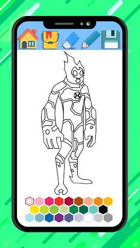 Play Ben Alien 10 coloring Bean ultimate Superhero  and enjoy Ben Alien 10 coloring Bean ultimate Superhero with UptoPlay