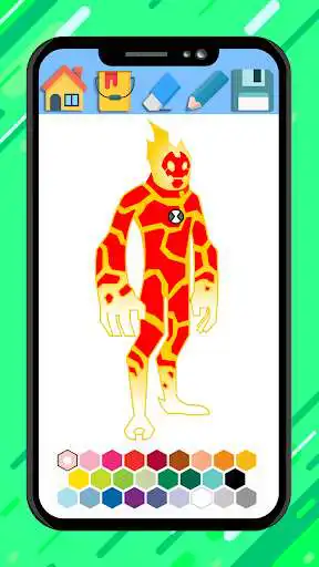 Play Ben Alien 10 coloring Bean ultimate Superhero as an online game Ben Alien 10 coloring Bean ultimate Superhero with UptoPlay