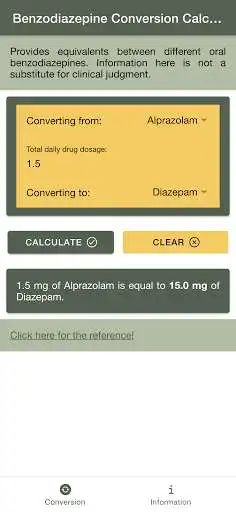 Play Benzodiazepine Conversion: Convert Equivalent Dose  and enjoy Benzodiazepine Conversion: Convert Equivalent Dose with UptoPlay