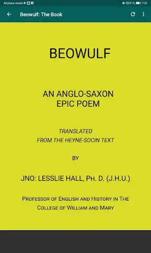 Play Beowulf: An Anglo-Saxon Epic Poem as an online game Beowulf: An Anglo-Saxon Epic Poem with UptoPlay