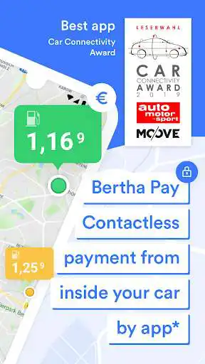 Play Bertha. Find nearest gas station, compare prices